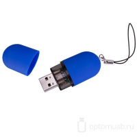 Флешка Капсула Soft Touch, синяя