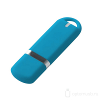 Флешка Memo Soft Touch, голубая