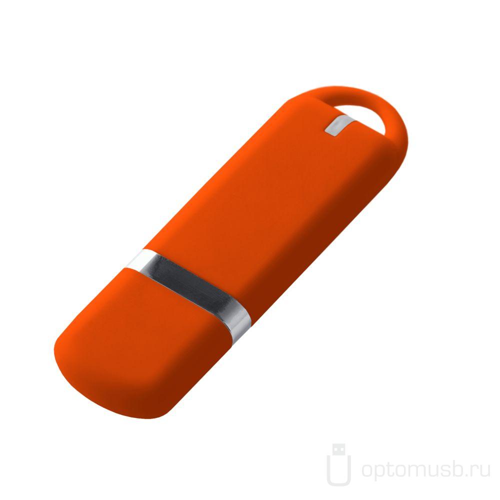 Флешка Memo Soft Touch, оранжевая