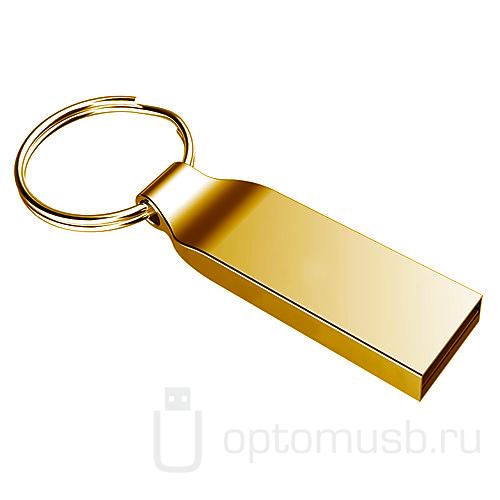 Флешка WEN металлическая матовая, золотистая