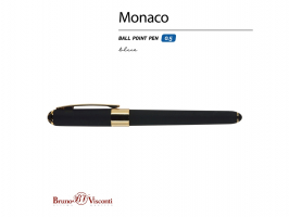Ручка пластиковая шариковая Monaco, 0,5мм, синие чернила, черный