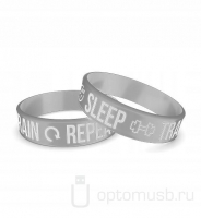Силиконовый браслет, серебристый