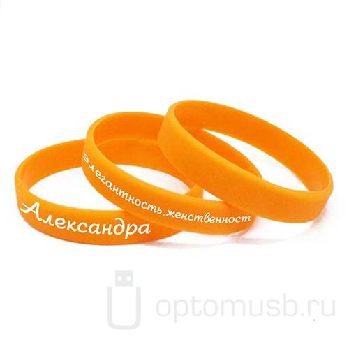 Силиконовый браслет, оранжевый